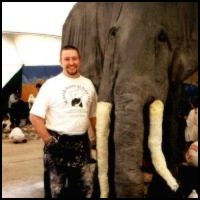Wyn and the finished elephant.